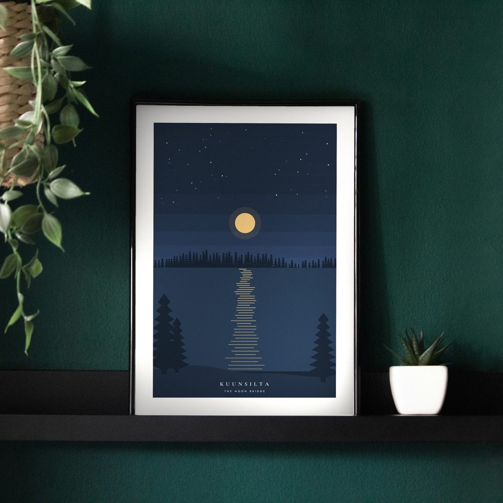 Kuunsilta print framed in a room